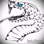 Оригинальный вариант татуировки эскиз змеи – можно использовать для тату змей шее