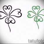 Интересный вариант татуировки эскизы клевер – можно использовать для тату клевер на запястье