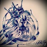 Интересный вариант тату эскиз лев с короной – можно использовать для тату лев с короной у девушки