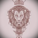 Интересный вариант тату эскиз лев с короной – можно использовать для тату лев с короной реализм