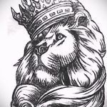 Достойный вариант тату эскиз лев с короной – можно использовать для тату лев с короной тату