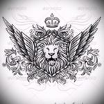 Оригинальный вариант татуировки эскиз лев с короной – можно использовать для тату лев с короной для мужчин