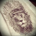 Интересный вариант тату эскиз лев с короной – можно использовать для тату лев с короной и цветком