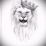 Классный вариант тату эскиз лев с короной – можно использовать для тату лев с короной у девушки