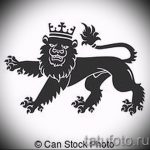 Стильный вариант тату эскиз лев с короной – можно использовать для тату лев с короной знак зодиака