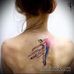 фото тату балерина №49 - эксклюзивный вариант рисунка, который удачно можно использовать для преобразования и нанесения как тату балерина с лентой