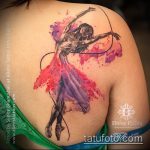 фото тату балерина №549 - достойный вариант рисунка, который хорошо можно использовать для преобразования и нанесения как тату балерина с лентой