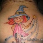 фото тату ведьма №24 - прикольный вариант рисунка, который успешно можно использовать для доработки и нанесения как тату ведьма на метле лицом вперед