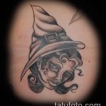 фото тату ведьма №475 - интересный вариант рисунка, который удачно можно использовать для преобразования и нанесения как татуировка ведьма на метле