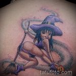 фото тату ведьма №626 - интересный вариант рисунка, который успешно можно использовать для преобразования и нанесения как тату ведьма на костре лес