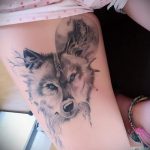 фото тату волчица №756 - эксклюзивный вариант рисунка, который легко можно использовать для переделки и нанесения как тату волчица на плече