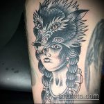 фото тату волчица №118 - классный вариант рисунка, который успешно можно использовать для переделки и нанесения как тату волчица для девушек