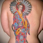 фото тату гейша №818 - уникальный вариант рисунка, который легко можно использовать для переделки и нанесения как тату гейша с сакурой