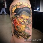 фото тату гейша №991 - эксклюзивный вариант рисунка, который хорошо можно использовать для переделки и нанесения как гейша с мечом тату