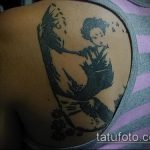 фото тату гейша №681 - классный вариант рисунка, который удачно можно использовать для доработки и нанесения как тату гейша на дереве