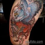 фото тату грифон №682 - эксклюзивный вариант рисунка, который легко можно использовать для доработки и нанесения как тату грифон птица