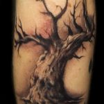 фото тату дерево №412 - интересный вариант рисунка, который удачно можно использовать для переработки и нанесения как тату змея на дереве