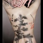 фото тату дерево №101 - эксклюзивный вариант рисунка, который успешно можно использовать для доработки и нанесения как тату рукав деревья
