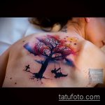 фото тату дерево №559 - прикольный вариант рисунка, который легко можно использовать для преобразования и нанесения как маленькие тату дерево