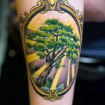 фото тату дерево №245 - крутой вариант рисунка, который успешно можно использовать для преобразования и нанесения как тату в виде дерева на шее
