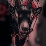 фото тату козел №514 - эксклюзивный вариант рисунка, который легко можно использовать для переработки и нанесения как тату череп козла