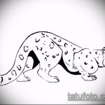 эскиз тату барс №259 - достойный вариант рисунка, который удачно можно использовать для преобразования и нанесения как тату барса на спине