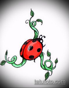 эскиз тату божья коровка №42 - достойный вариант рисунка, который легко можно использовать для переделки и нанесения как тату божья коровка на клевере