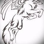 эскиз тату волчица №316 - крутой вариант рисунка, который легко можно использовать для переделки и нанесения как тату волчица и волчата