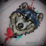 эскиз тату волчица №368 - эксклюзивный вариант рисунка, который хорошо можно использовать для преобразования и нанесения как тату волчица на запястье