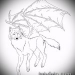 эскиз тату волчица №896 - достойный вариант рисунка, который удачно можно использовать для переработки и нанесения как тату волчица и луна