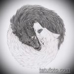 эскиз тату волчица №74 - эксклюзивный вариант рисунка, который успешно можно использовать для доработки и нанесения как тату волчица и волчата