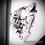 эскиз тату воющий волк №900 - достойный вариант рисунка, который успешно можно использовать для доработки и нанесения как тату волк воет на луну