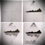 эскиз тату горы №154 - эксклюзивный вариант рисунка, который хорошо можно использовать для преобразования и нанесения как тату горы минимализм
