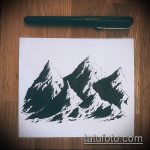 эскиз тату горы №821 - уникальный вариант рисунка, который легко можно использовать для переработки и нанесения как тату горы запястье