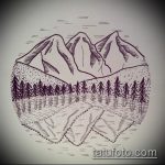 эскиз тату горы №189 - интересный вариант рисунка, который удачно можно использовать для преобразования и нанесения как тату горы и звезды