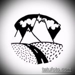 эскиз тату горы №832 - эксклюзивный вариант рисунка, который легко можно использовать для переработки и нанесения как тату горы на руке