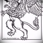 эскиз тату грифон №613 - прикольный вариант рисунка, который удачно можно использовать для доработки и нанесения как тату грифон птица