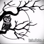 эскиз тату дерево №217 - уникальный вариант рисунка, который успешно можно использовать для переделки и нанесения как тату дерево на боку
