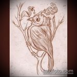 эскиз тату дерево №57 - достойный вариант рисунка, который хорошо можно использовать для переделки и нанесения как тату дерево дуб