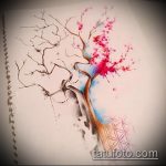 эскиз тату дерево №823 - крутой вариант рисунка, который успешно можно использовать для переделки и нанесения как тату в виде дерева на шее