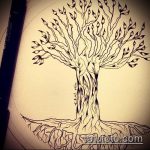 эскиз тату дерево №333 - прикольный вариант рисунка, который хорошо можно использовать для переработки и нанесения как кельтское дерево тату