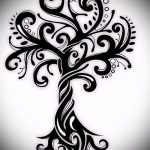 эскиз тату дерево №625 - классный вариант рисунка, который удачно можно использовать для преобразования и нанесения как тату дерево на руке мужские