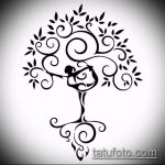 эскиз тату дерево №886 - интересный вариант рисунка, который успешно можно использовать для переработки и нанесения как тату дерево ель