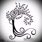 эскиз тату дерево №418 - достойный вариант рисунка, который успешно можно использовать для преобразования и нанесения как тату дерево в кругу