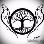 эскиз тату дерево №312 - классный вариант рисунка, который легко можно использовать для преобразования и нанесения как маленькие тату дерево