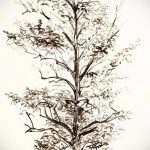 эскиз тату дерево №49 - уникальный вариант рисунка, который легко можно использовать для переработки и нанесения как тату дерево на ноге