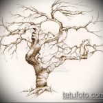 эскиз тату дерево №619 - достойный вариант рисунка, который успешно можно использовать для переработки и нанесения как тату дерево на запястье