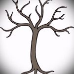 эскиз тату дерево №508 - интересный вариант рисунка, который удачно можно использовать для доработки и нанесения как тату дерево с корнями