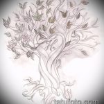 эскиз тату дерево №34 - интересный вариант рисунка, который легко можно использовать для переработки и нанесения как тату дерево сосна