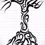 эскиз тату дерево №750 - достойный вариант рисунка, который хорошо можно использовать для доработки и нанесения как тату дерево ель